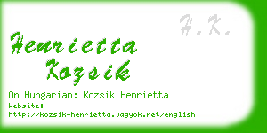 henrietta kozsik business card